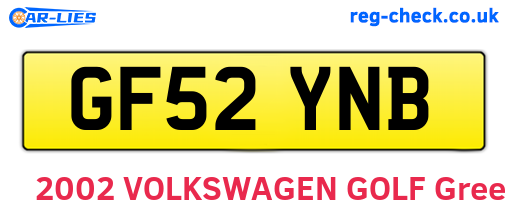 GF52YNB are the vehicle registration plates.