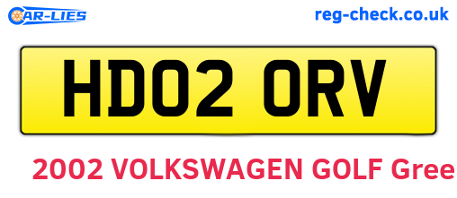 HD02ORV are the vehicle registration plates.