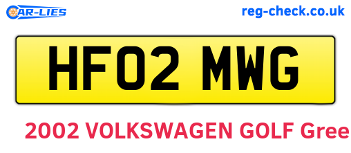 HF02MWG are the vehicle registration plates.