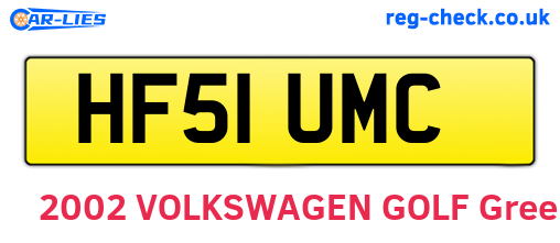 HF51UMC are the vehicle registration plates.