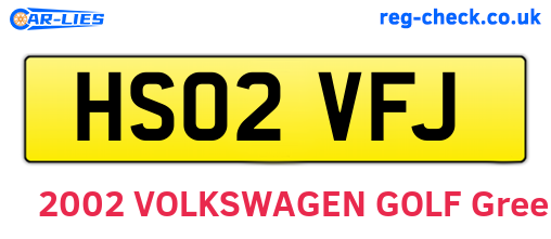 HS02VFJ are the vehicle registration plates.