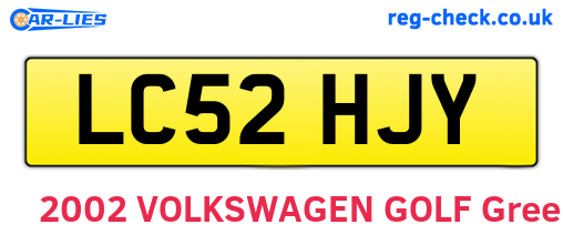 LC52HJY are the vehicle registration plates.