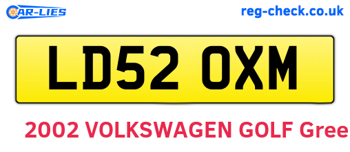 LD52OXM are the vehicle registration plates.