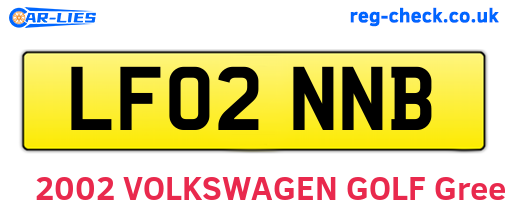 LF02NNB are the vehicle registration plates.