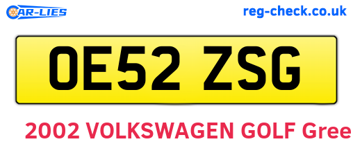 OE52ZSG are the vehicle registration plates.