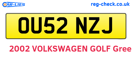 OU52NZJ are the vehicle registration plates.