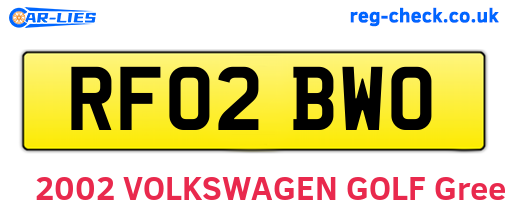 RF02BWO are the vehicle registration plates.