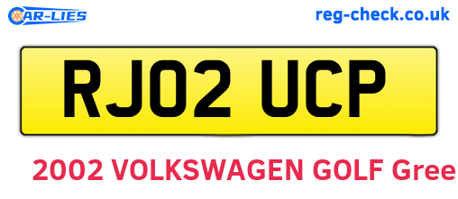 RJ02UCP are the vehicle registration plates.