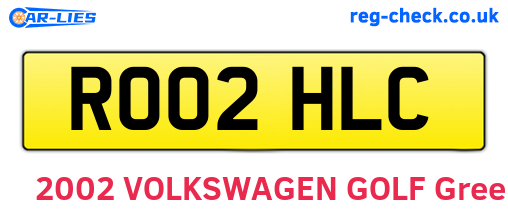 RO02HLC are the vehicle registration plates.