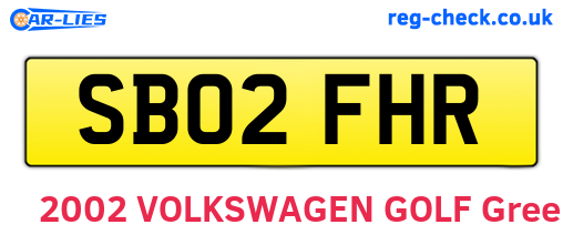 SB02FHR are the vehicle registration plates.