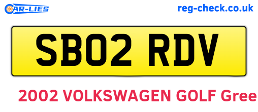 SB02RDV are the vehicle registration plates.