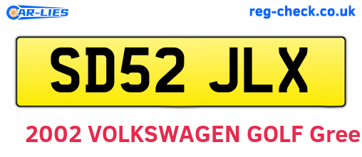 SD52JLX are the vehicle registration plates.