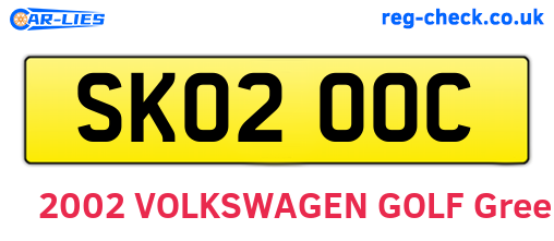 SK02OOC are the vehicle registration plates.