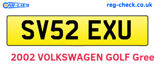 SV52EXU are the vehicle registration plates.