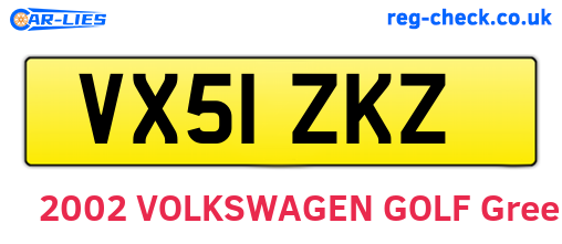 VX51ZKZ are the vehicle registration plates.