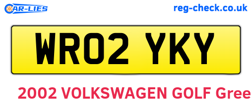 WR02YKY are the vehicle registration plates.