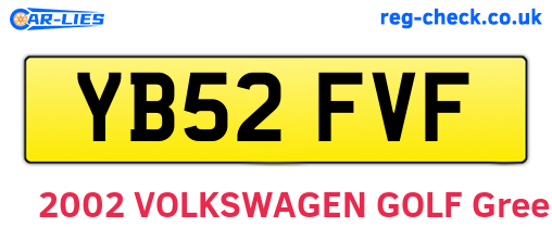 YB52FVF are the vehicle registration plates.