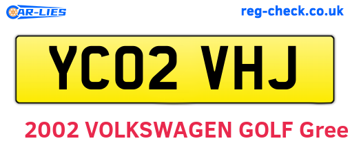 YC02VHJ are the vehicle registration plates.