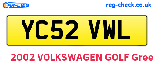 YC52VWL are the vehicle registration plates.