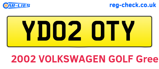 YD02OTY are the vehicle registration plates.