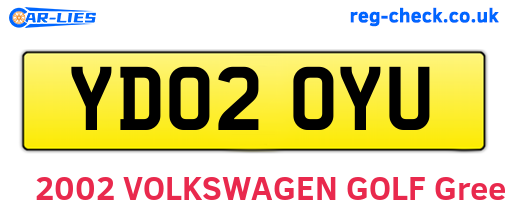 YD02OYU are the vehicle registration plates.
