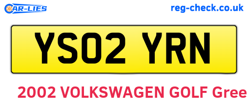 YS02YRN are the vehicle registration plates.