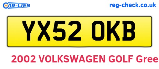 YX52OKB are the vehicle registration plates.