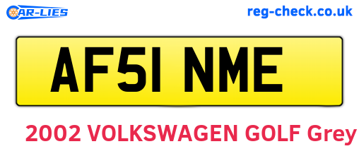 AF51NME are the vehicle registration plates.