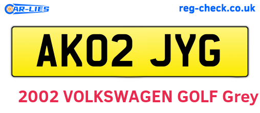 AK02JYG are the vehicle registration plates.