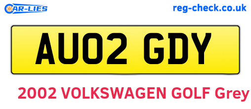 AU02GDY are the vehicle registration plates.