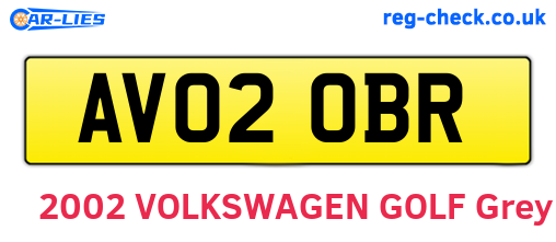 AV02OBR are the vehicle registration plates.