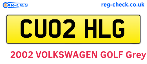 CU02HLG are the vehicle registration plates.
