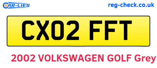 CX02FFT are the vehicle registration plates.
