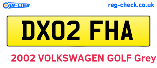DX02FHA are the vehicle registration plates.