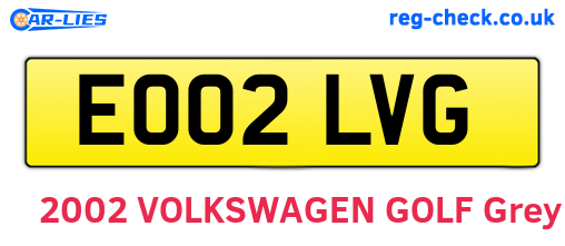 EO02LVG are the vehicle registration plates.
