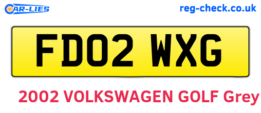 FD02WXG are the vehicle registration plates.