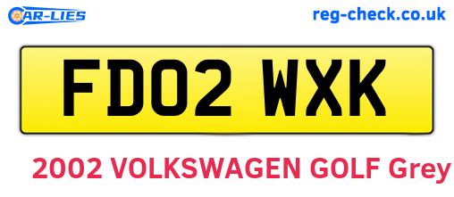 FD02WXK are the vehicle registration plates.