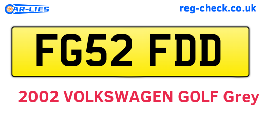 FG52FDD are the vehicle registration plates.
