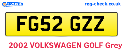 FG52GZZ are the vehicle registration plates.