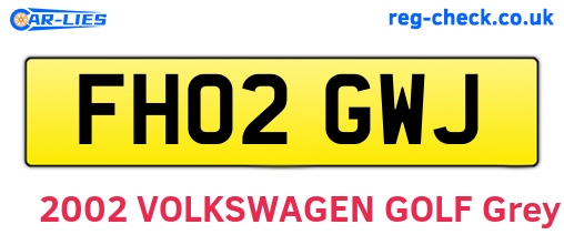 FH02GWJ are the vehicle registration plates.