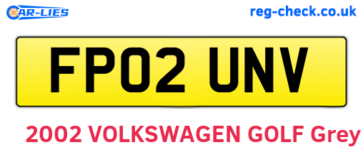 FP02UNV are the vehicle registration plates.