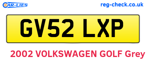 GV52LXP are the vehicle registration plates.