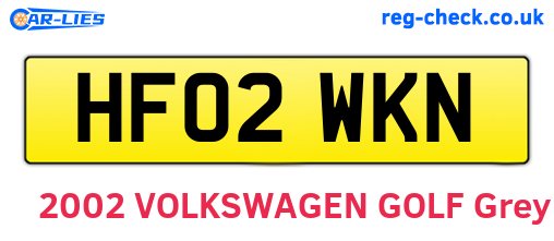 HF02WKN are the vehicle registration plates.