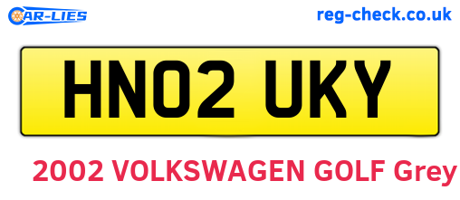 HN02UKY are the vehicle registration plates.