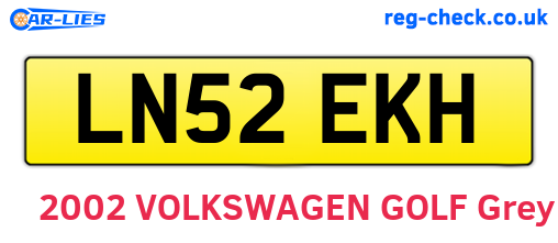 LN52EKH are the vehicle registration plates.