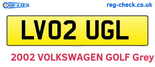 LV02UGL are the vehicle registration plates.