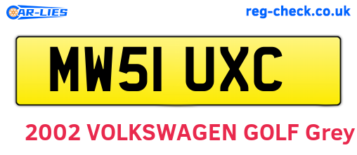 MW51UXC are the vehicle registration plates.