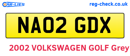 NA02GDX are the vehicle registration plates.