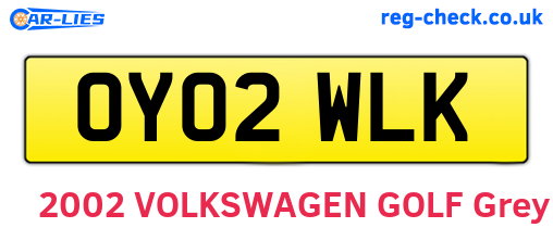 OY02WLK are the vehicle registration plates.