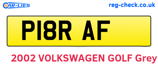 P18RAF are the vehicle registration plates.